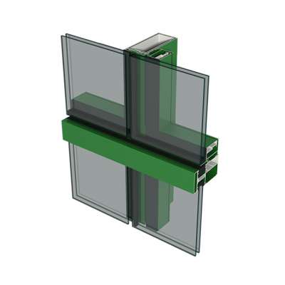 Aluminium series stick curtain wall , open small-unit curtain wall profile